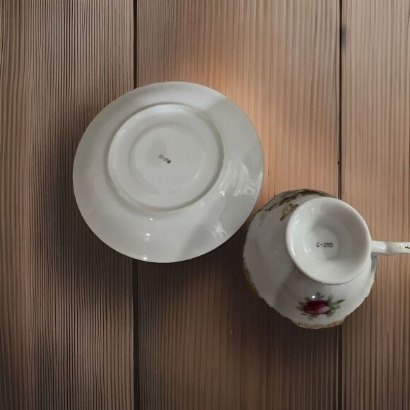 Norcrest I’m Democrat TeaCup Saucer Roses Gold 210 Tea Democratic Election - Picture 9 of 9